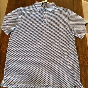 Rafter C Men's Blue Texas flag Polo Shirt